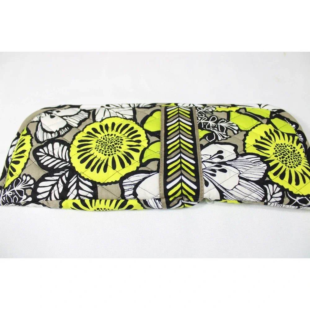 Vera Bradley Lemon Parfait Quilted Flat Iron Travel Case Eyeglass Pouch Floral